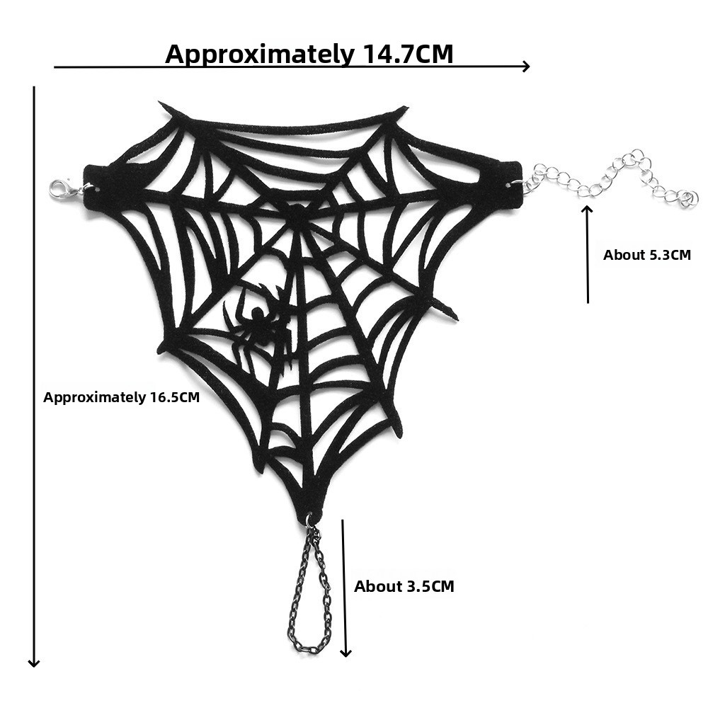 Black gothic spider web finger chain hand jewelry