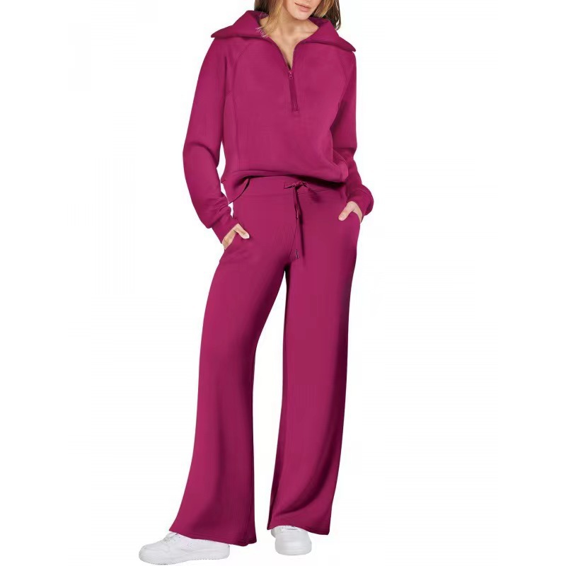 Solid-color coordinated women’s outfit