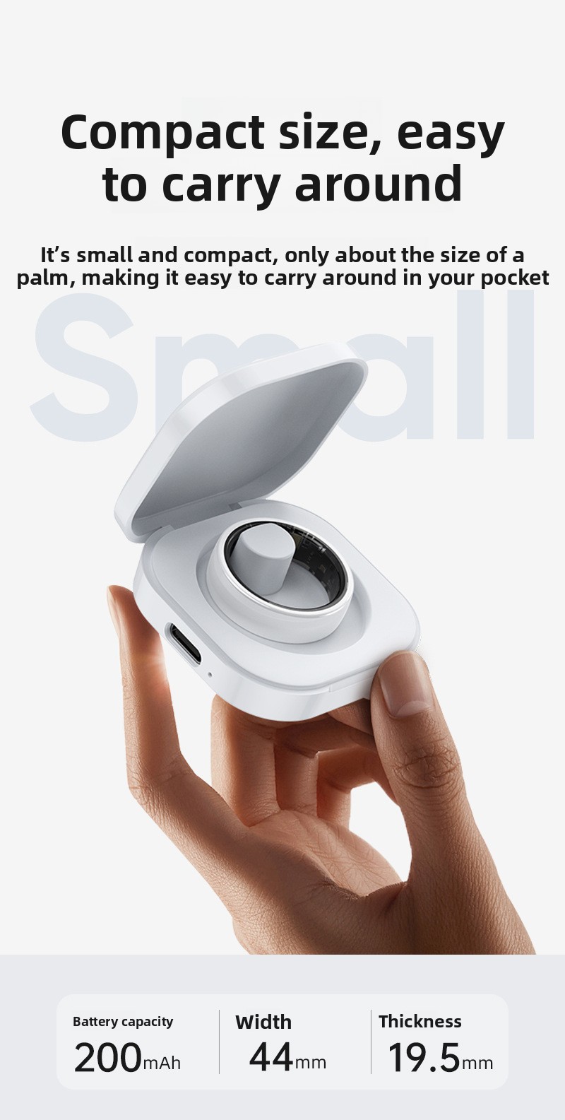 ELVYNHEALTH — Lily Ceramic Smart Ring — Sleep Tracking product information