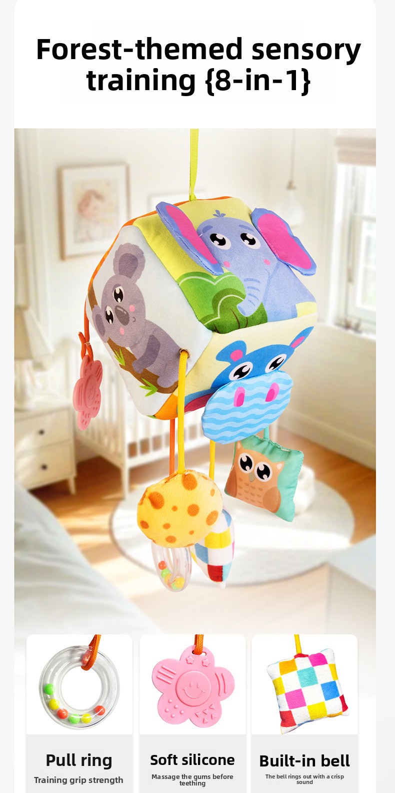 Baby Stroller Hanging Fabric Pull-Tissue Sensory Toy – image 11