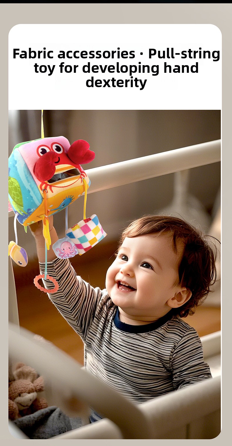 Baby Stroller Hanging Fabric Pull-Tissue Sensory Toy – image 2