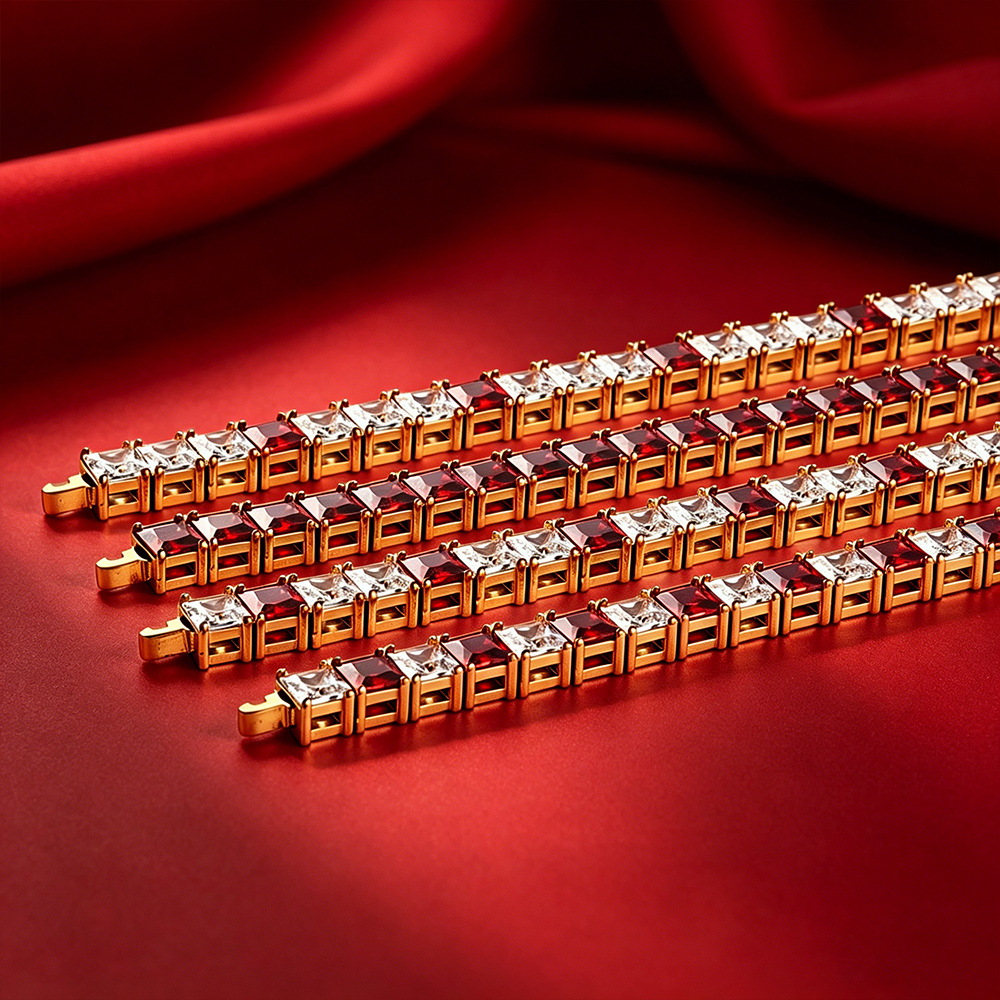 Zircon tennis bracelet stone size detail