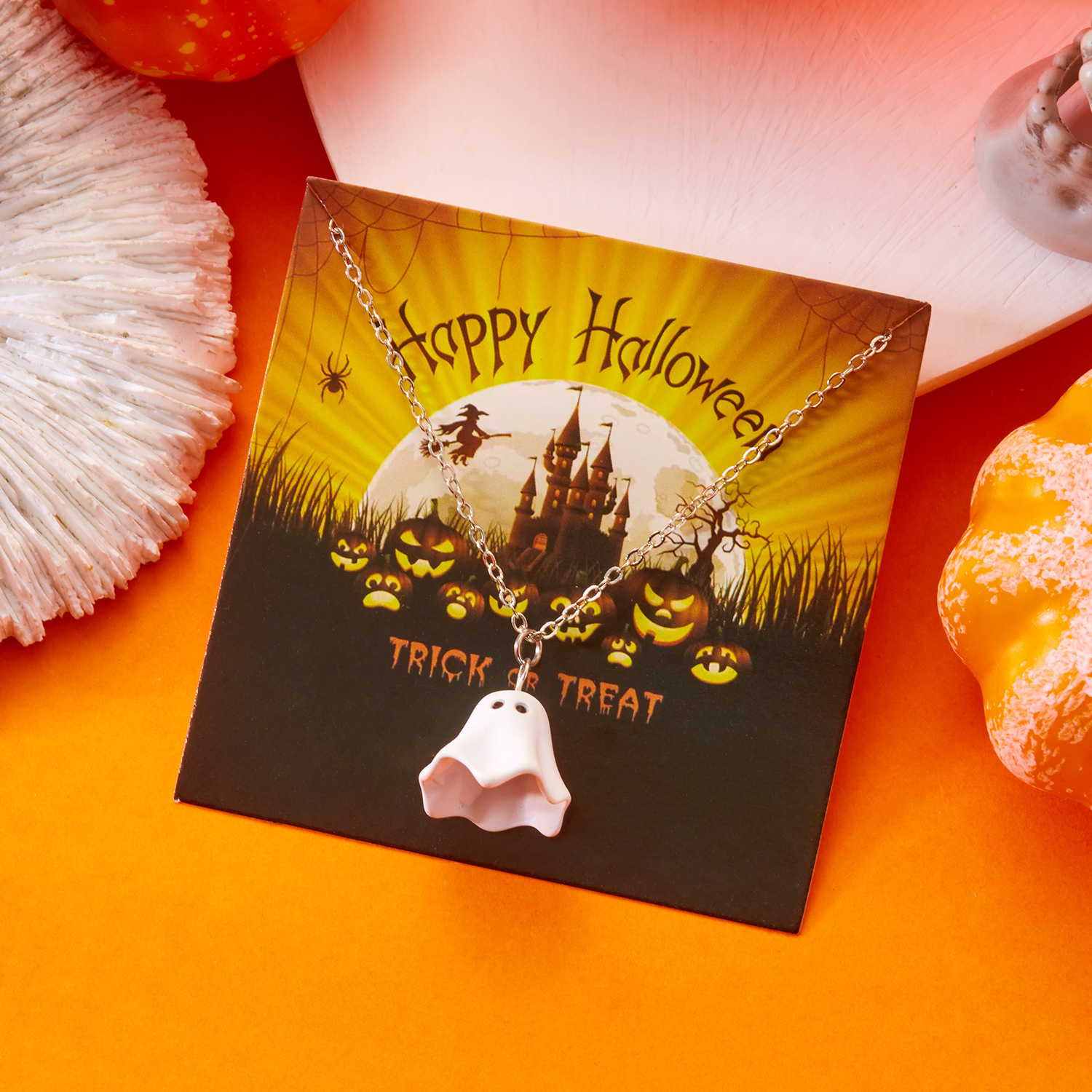 Halloween Ghost Necklace and Earring Set