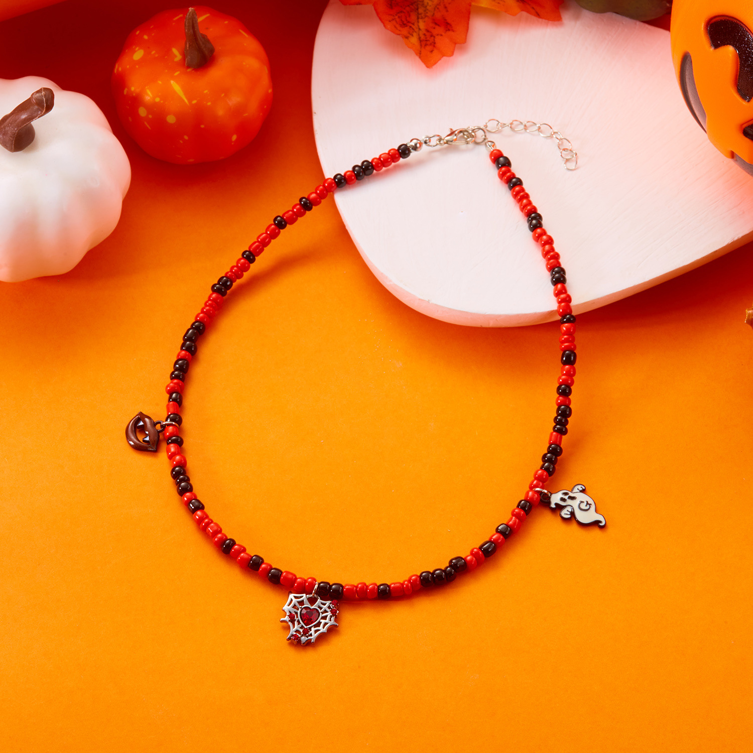 Adjustable Halloween Pumpkin Necklace