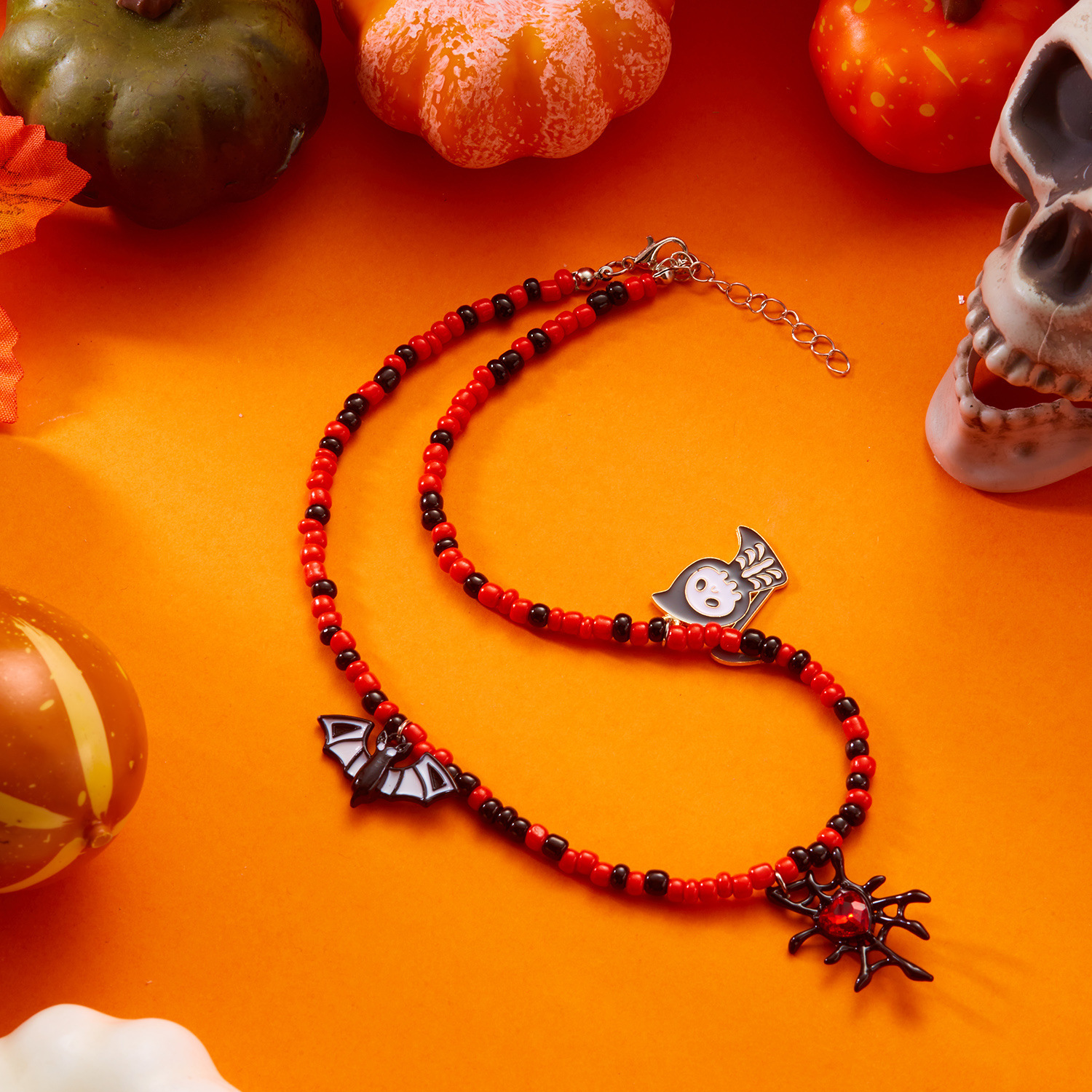 Adjustable Halloween Pumpkin Necklace