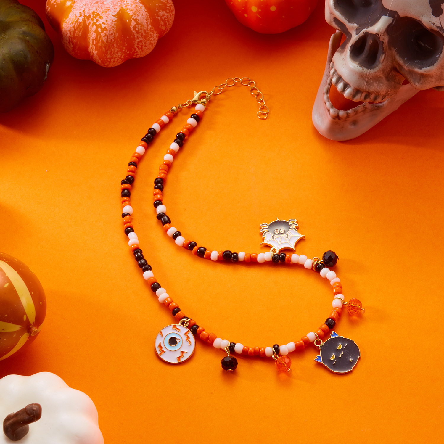 Adjustable Halloween Pumpkin Necklace