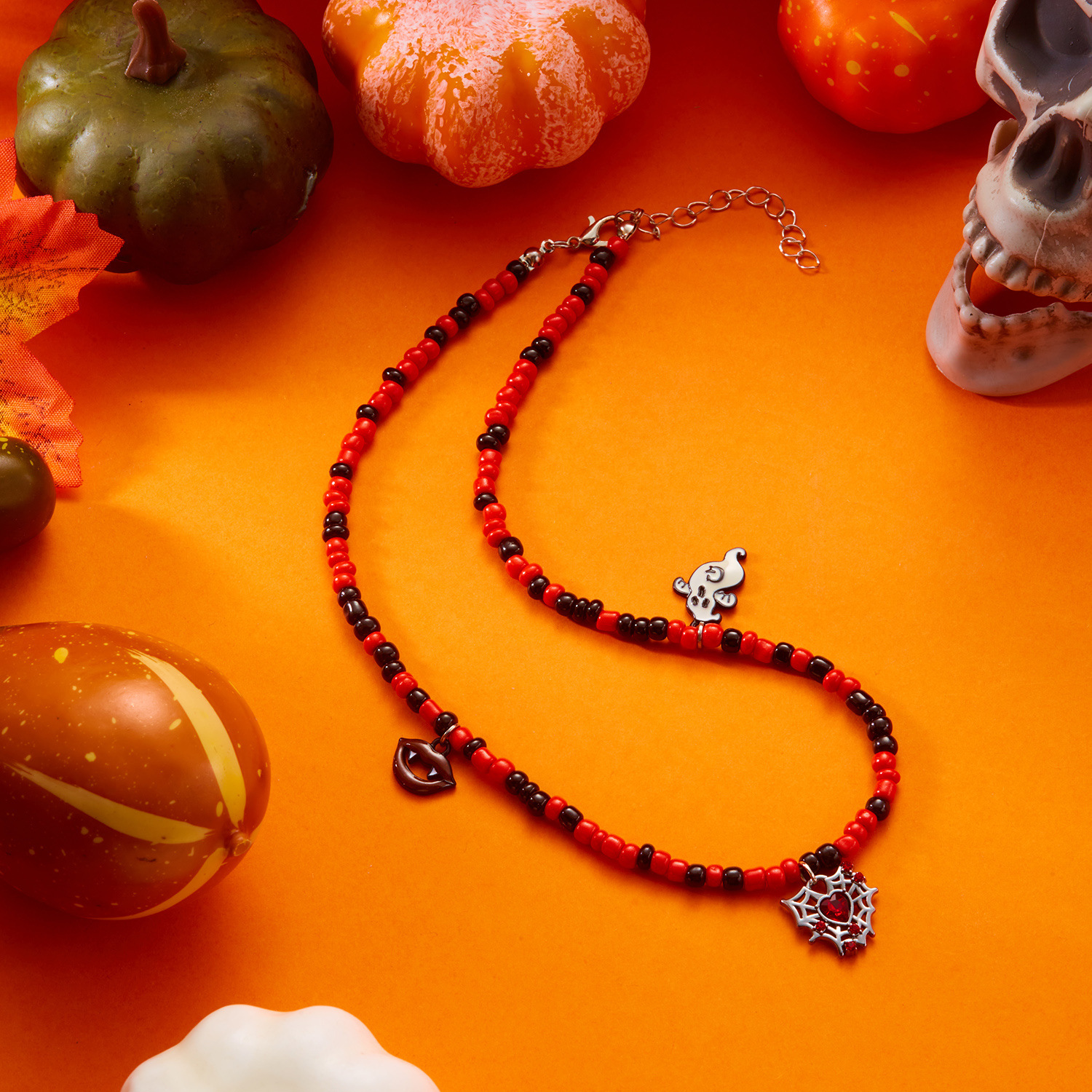 Adjustable Halloween Pumpkin Necklace