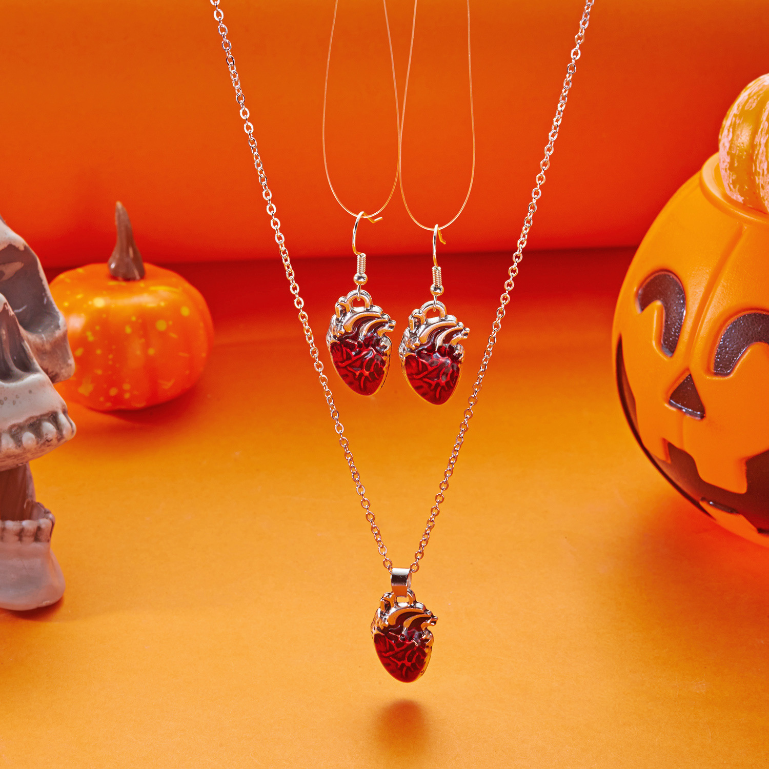 Necklace Earrings Set All-match Ghost Halloween Jewelry