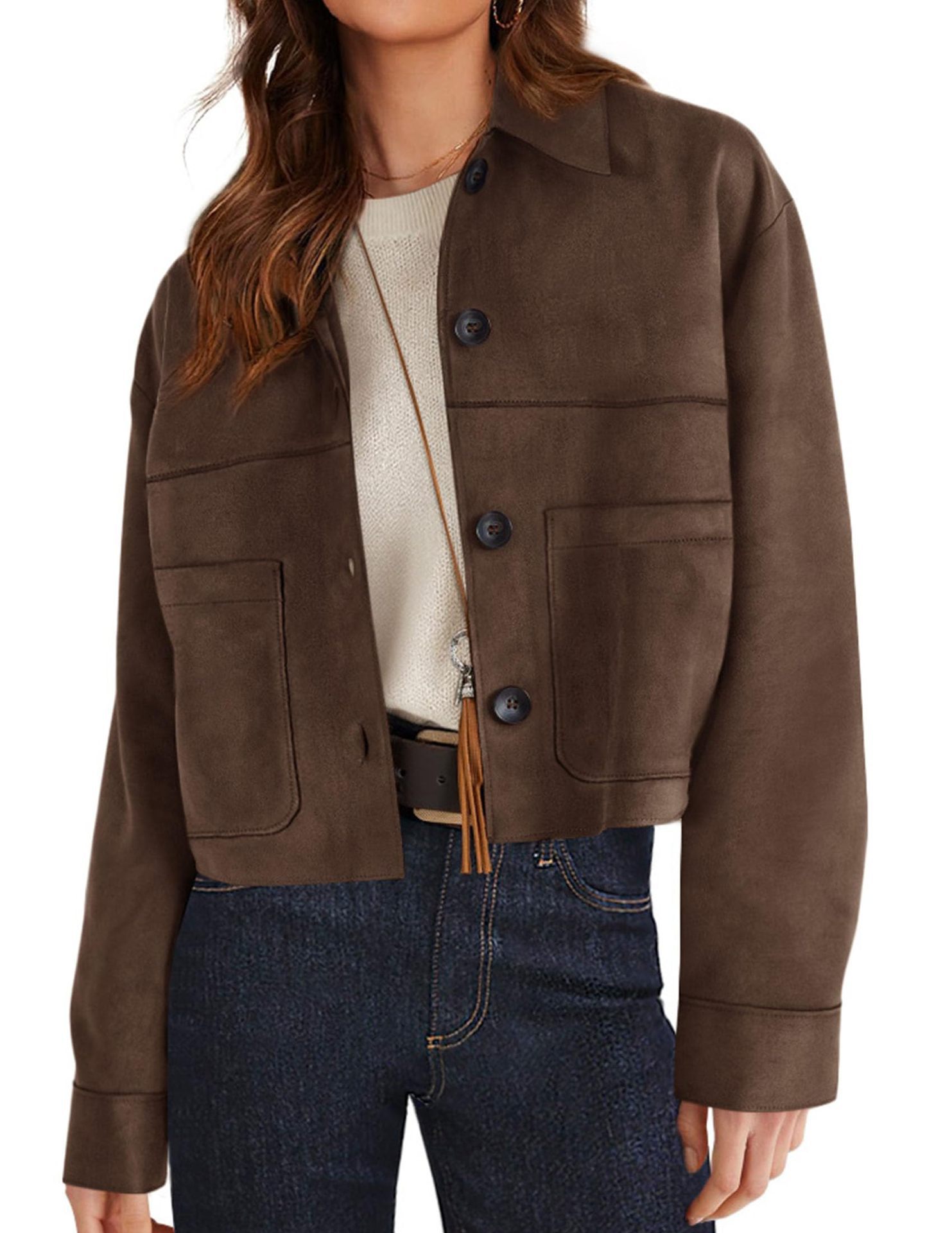 Navy blue women’s lapel jacket