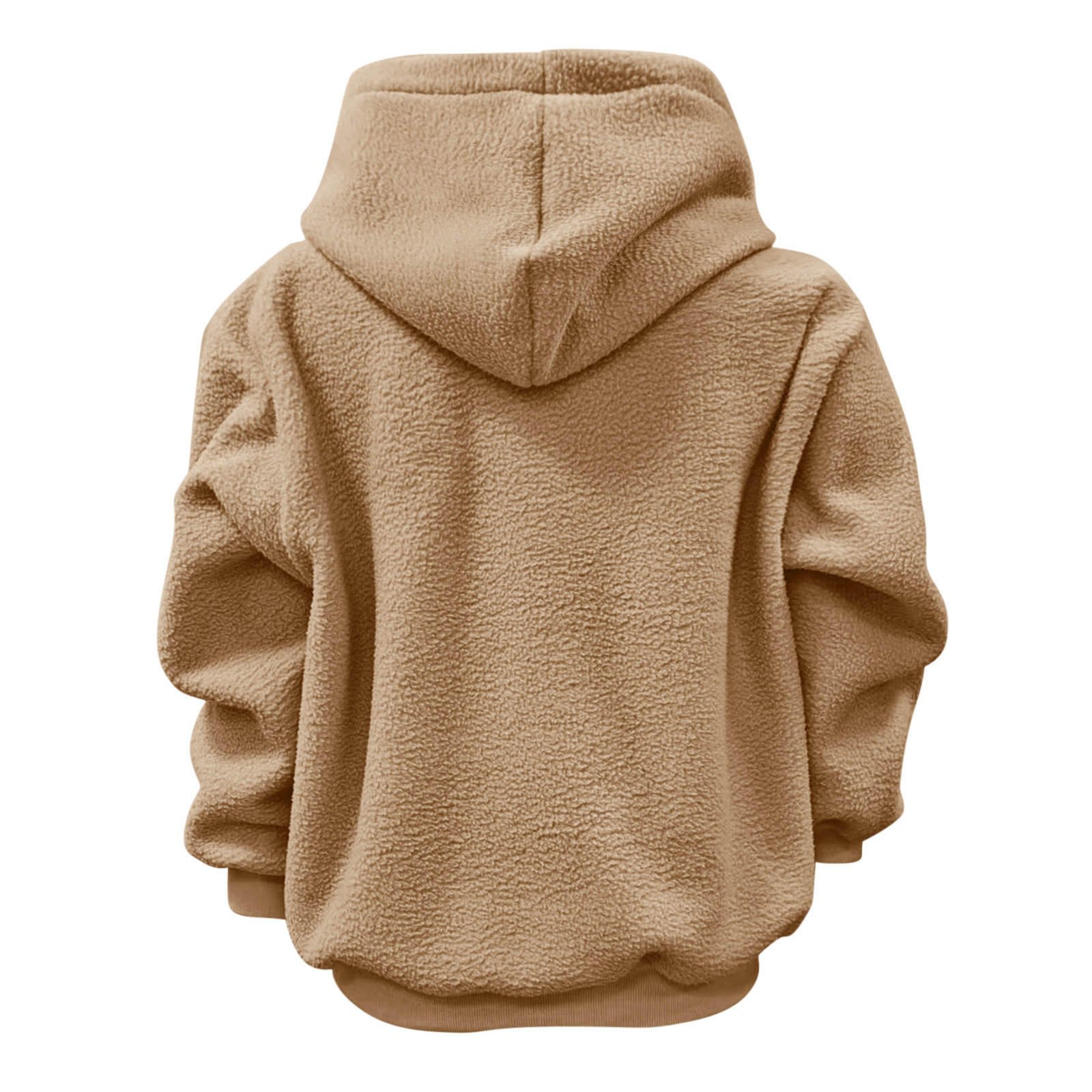 Relaxed long-sleeve plush hoodie