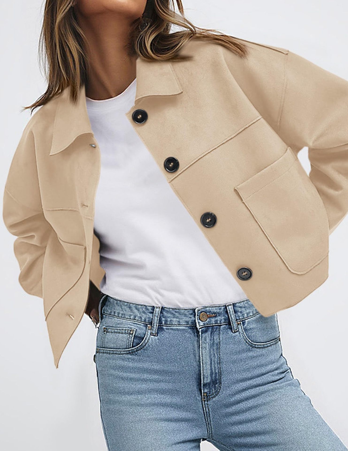 Deep red women’s lapel jacket