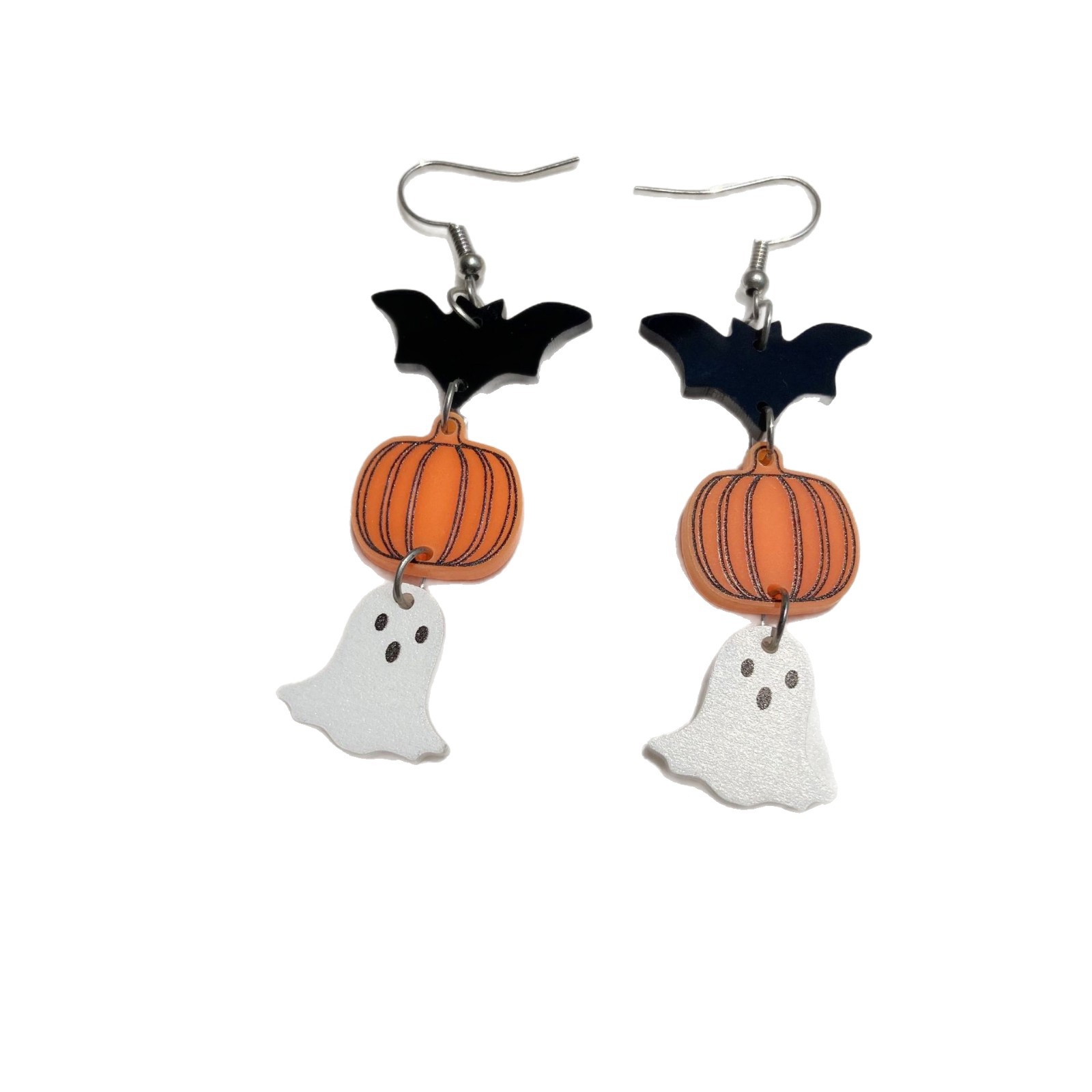 Halloween acrylic earrings bat pumpkin ghost wacky