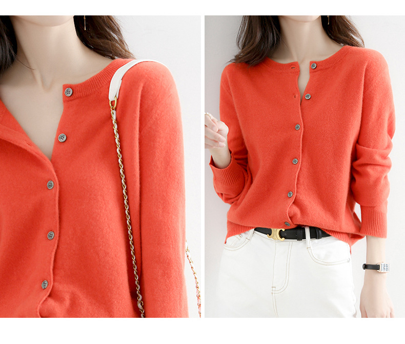 Women’s round-neck open cardigan