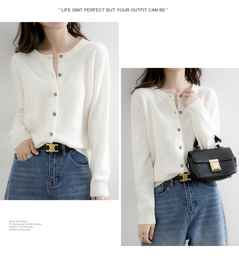 Solid knit cardigan color option