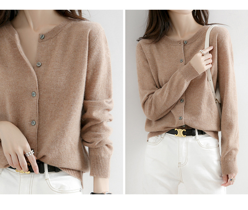 Women’s casual knit cardigan look