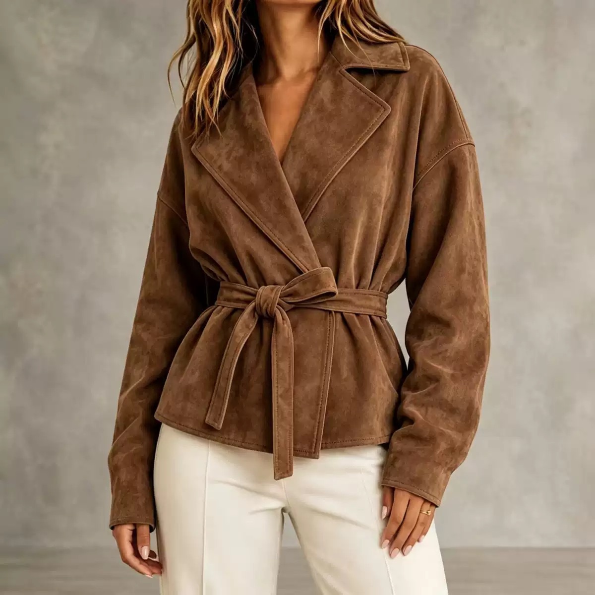 Women’s suede-look jacket color option