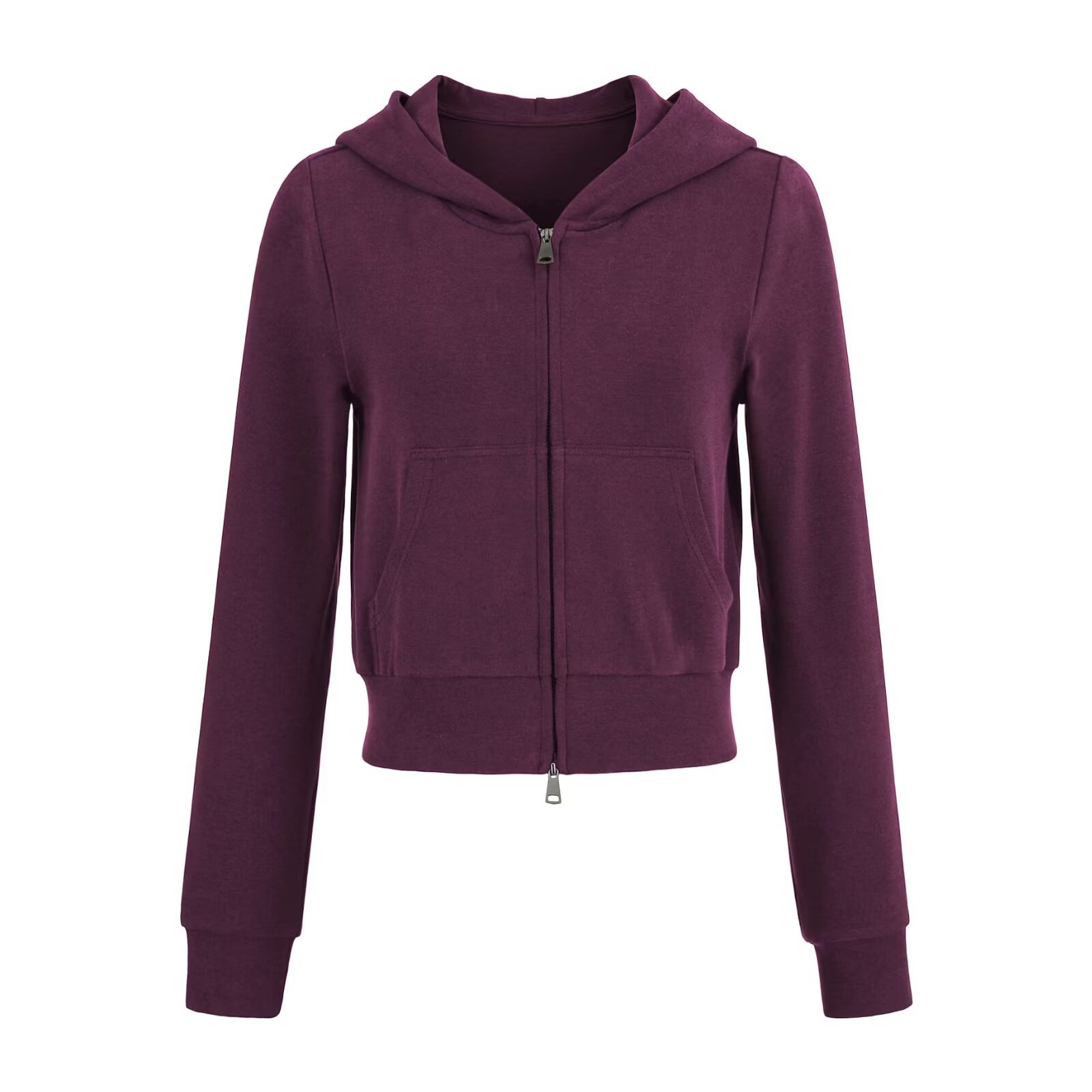 Women’s solid-color zip hoodie