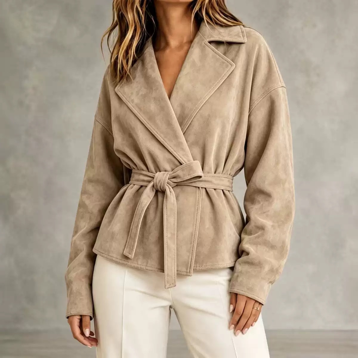 Turn-down collar jacket detail