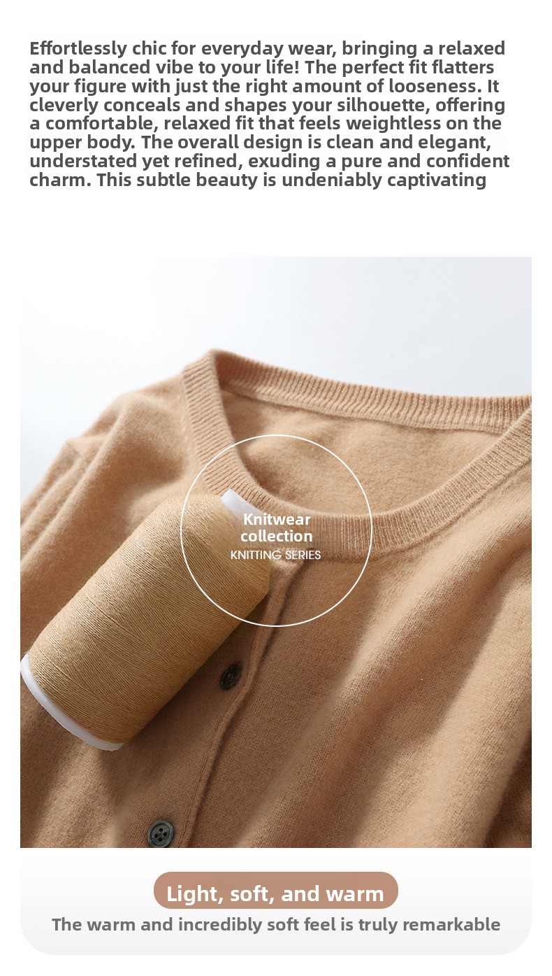 Women’s long-sleeve solid knit cardigan