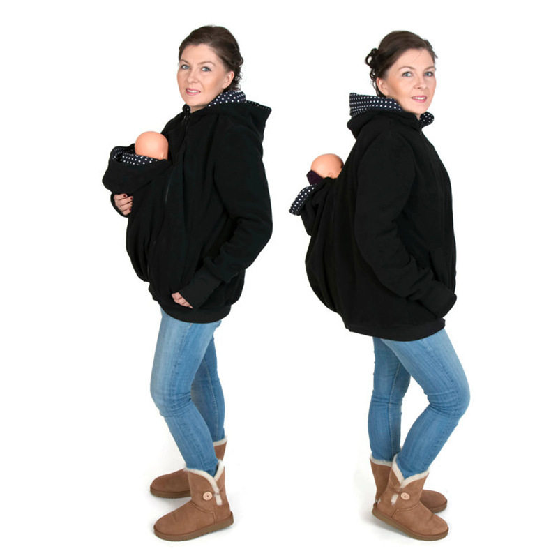 Color-block fleece hoodie back view