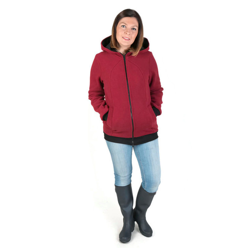Long-sleeve hooded fleece jacket detail