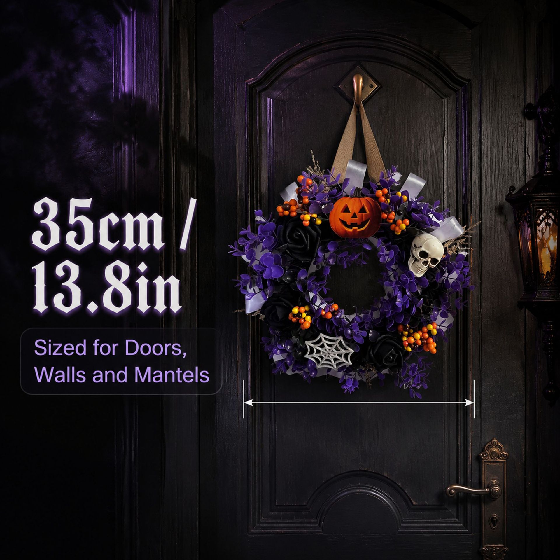 Halloween Skull Wreath Door Hanging Decoration