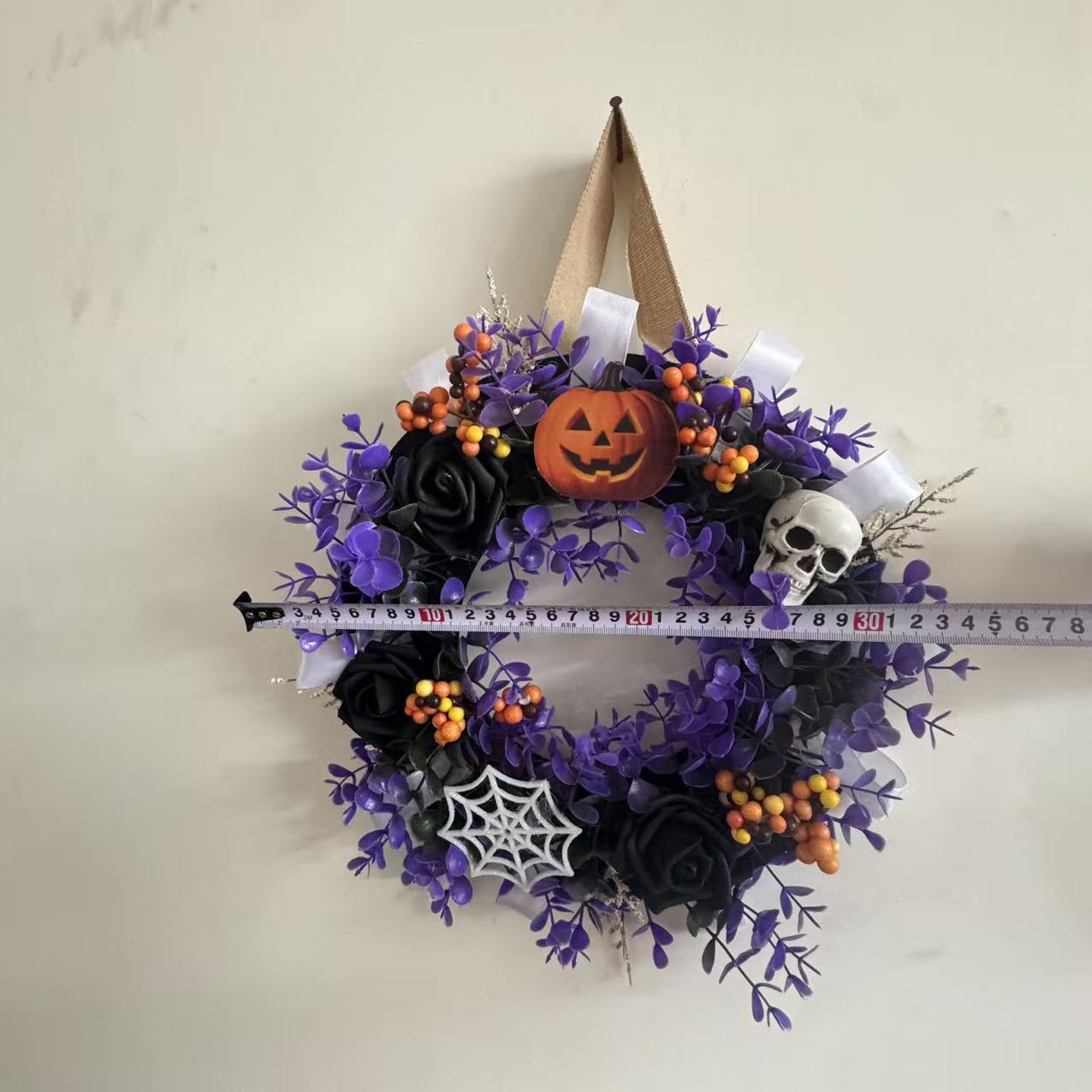Halloween Skull Wreath Door Hanging Decoration