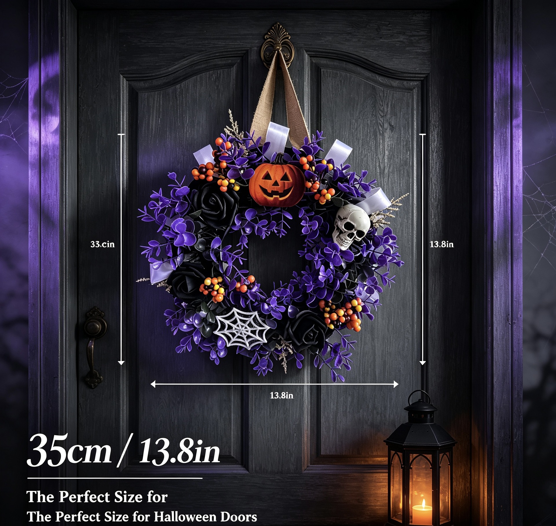 Halloween Skull Wreath Door Hanging Decoration
