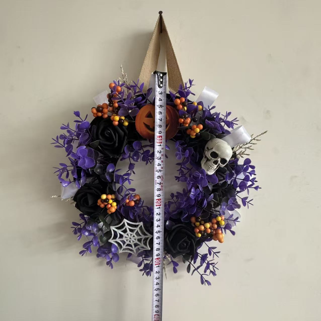 Halloween Skull Wreath Door Hanging Decoration