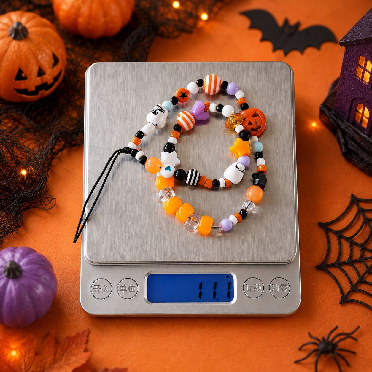 Halloween Pumpkin Skull Phone Chain Accessory