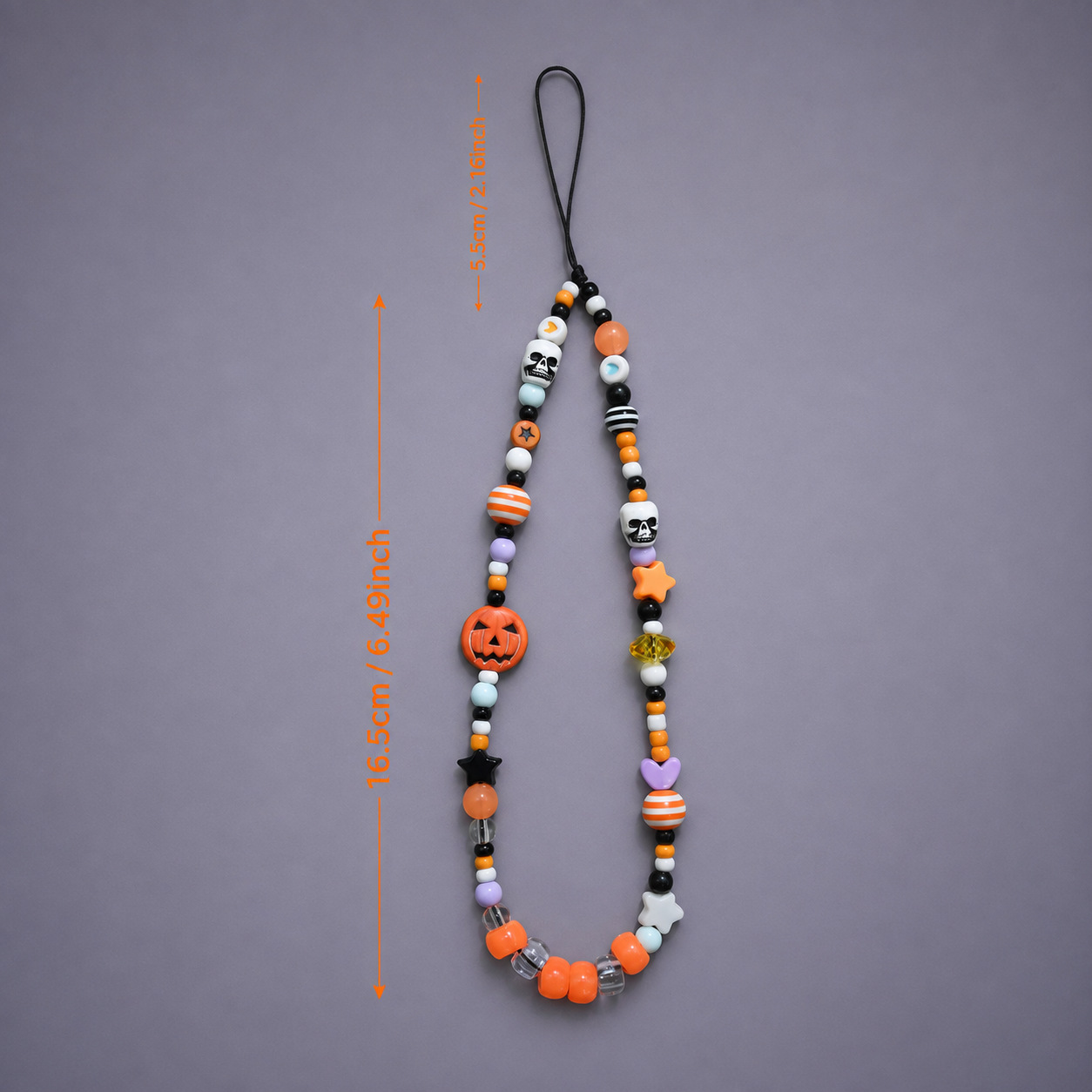 Halloween Pumpkin Skull Phone Chain Accessory