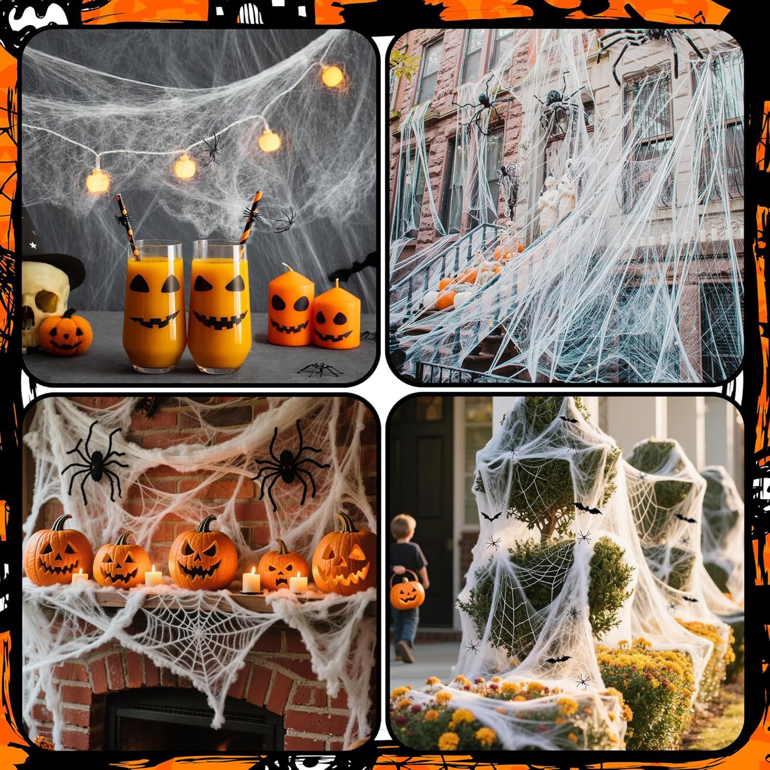 Halloween Spider Cotton Decoration Set