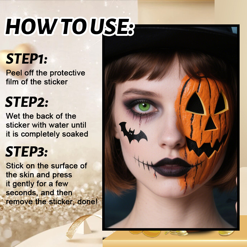Halloween makeup tattoo stickers waterproof freckle stickers
