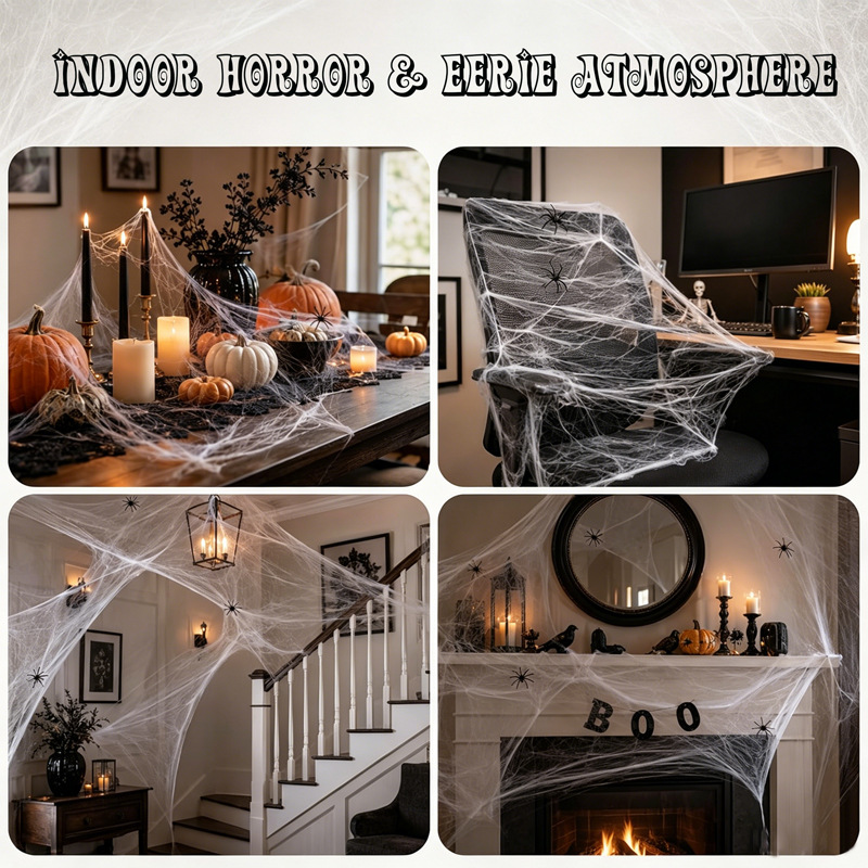 Halloween Spider Cotton Decoration Set
