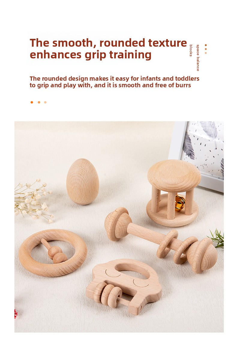 Wooden Baby Rattle Instruments – Bell & Shaker Options – photo 4
