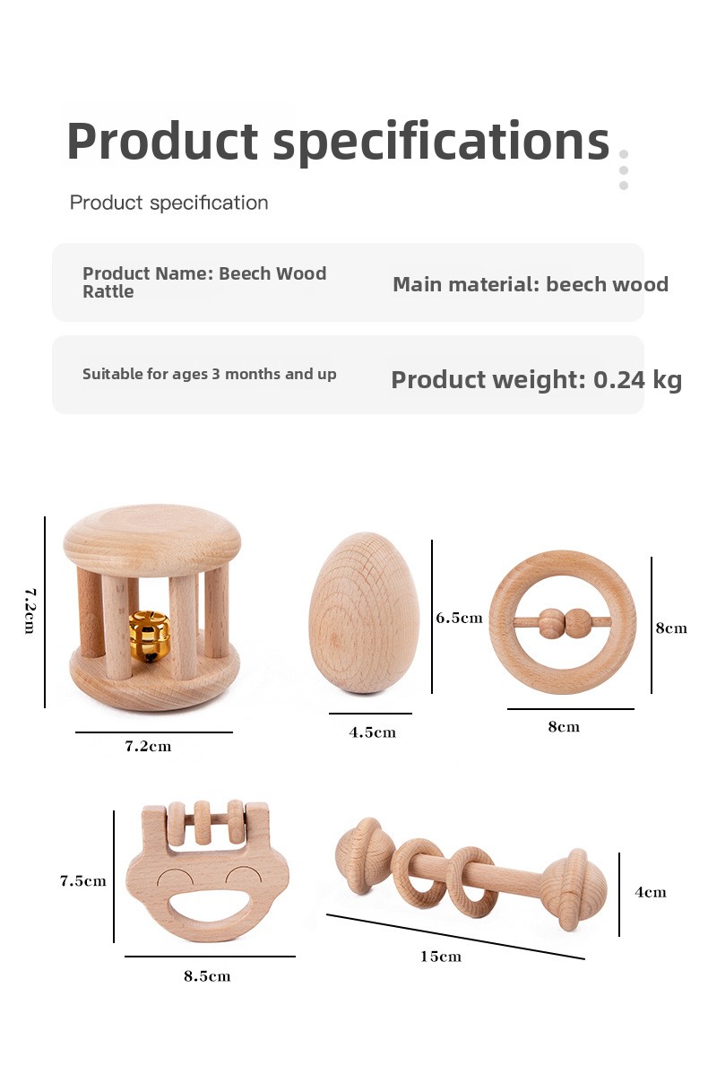 Wooden Baby Rattle Instruments – Bell & Shaker Options – photo 10