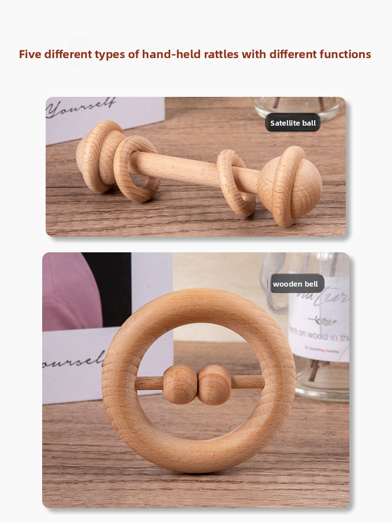Wooden Baby Rattle Instruments – Bell & Shaker Options – photo 5