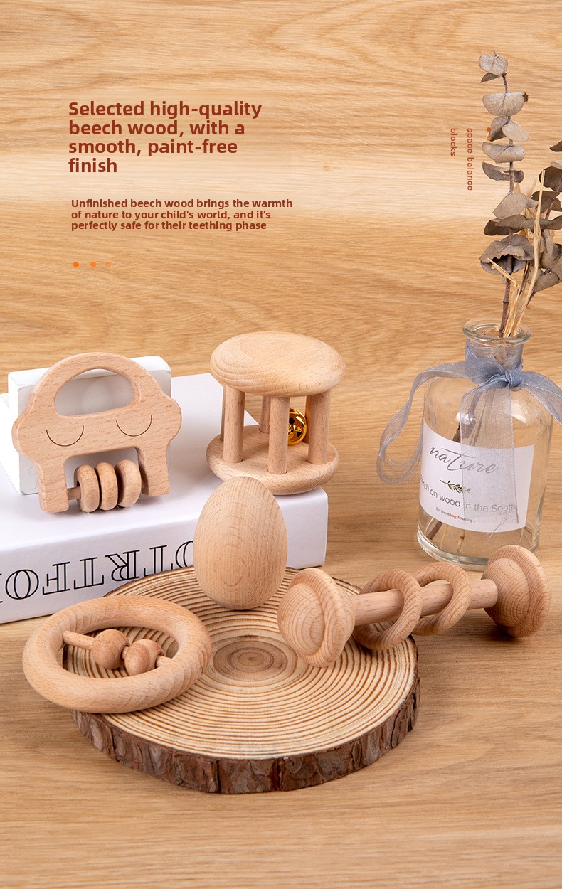 Wooden Baby Rattle Instruments – Bell & Shaker Options – photo 2