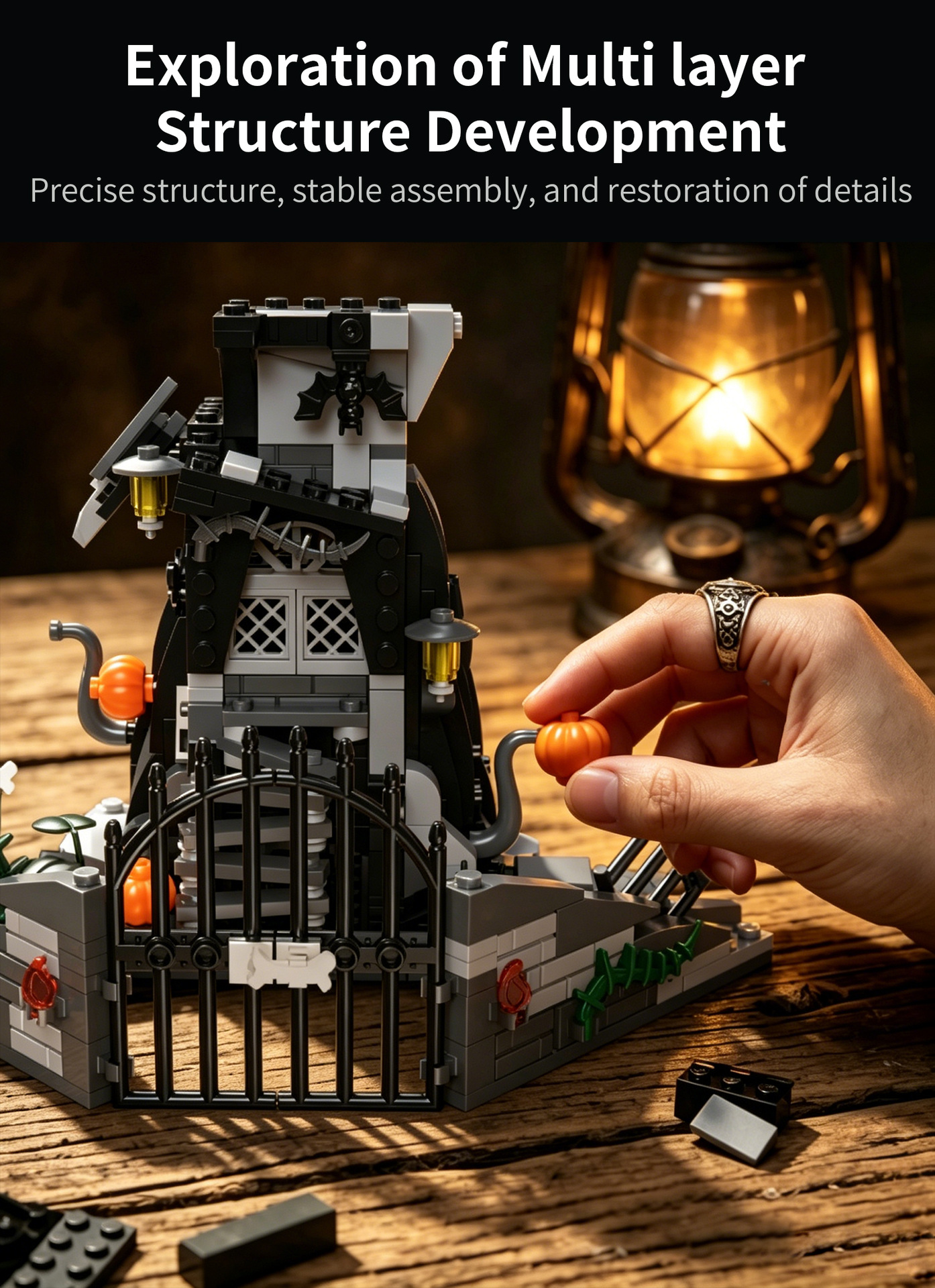 Halloween Pumpkin Haunted House Building Blocks