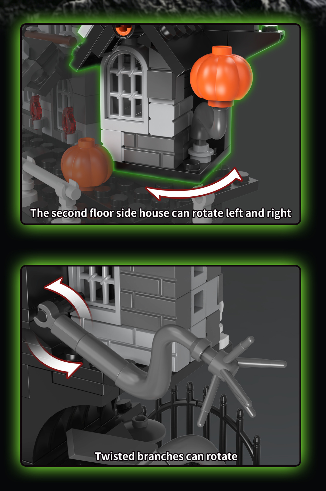 Halloween Pumpkin Haunted House Building Blocks