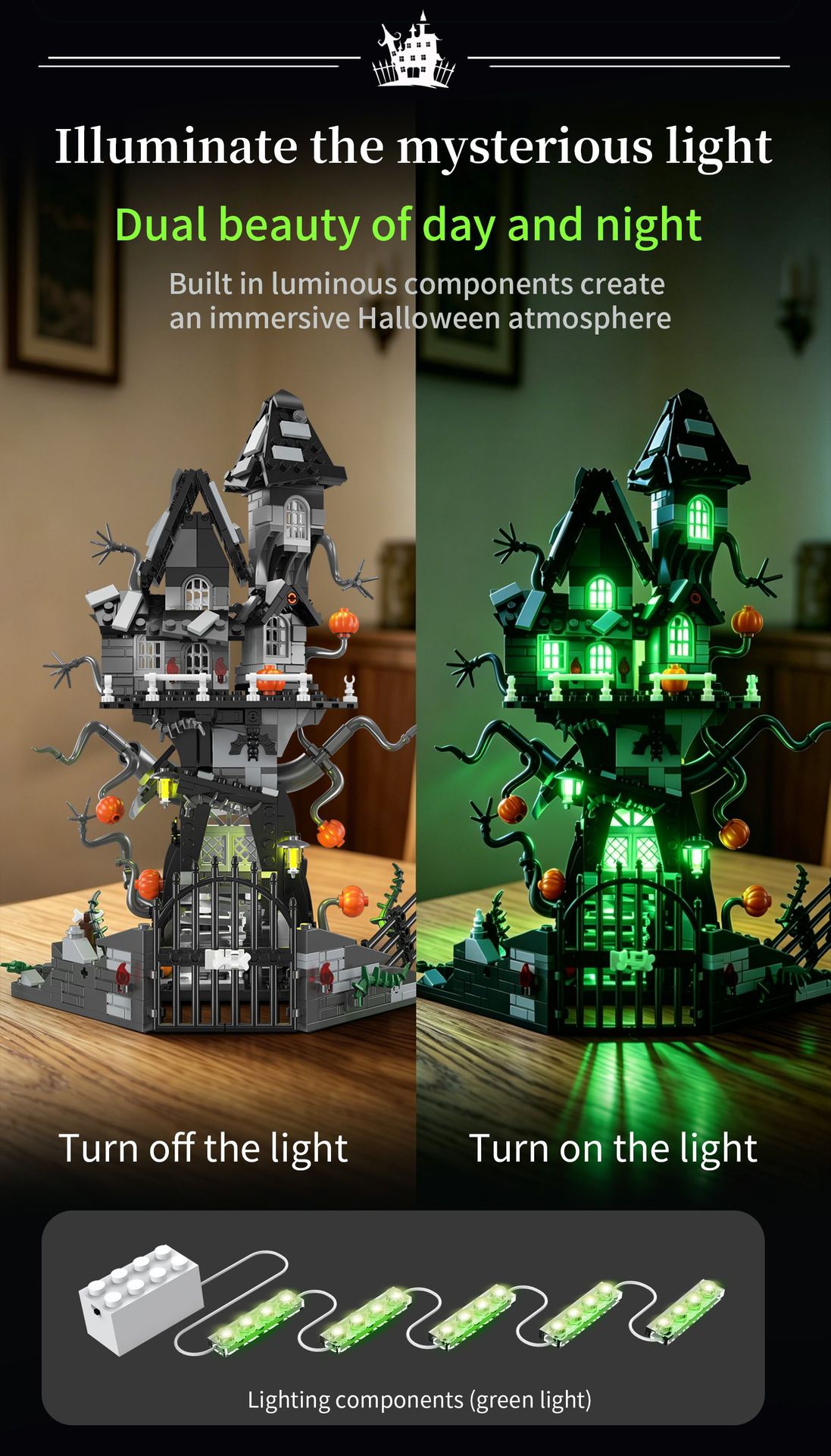 Halloween Pumpkin Haunted House Building Blocks