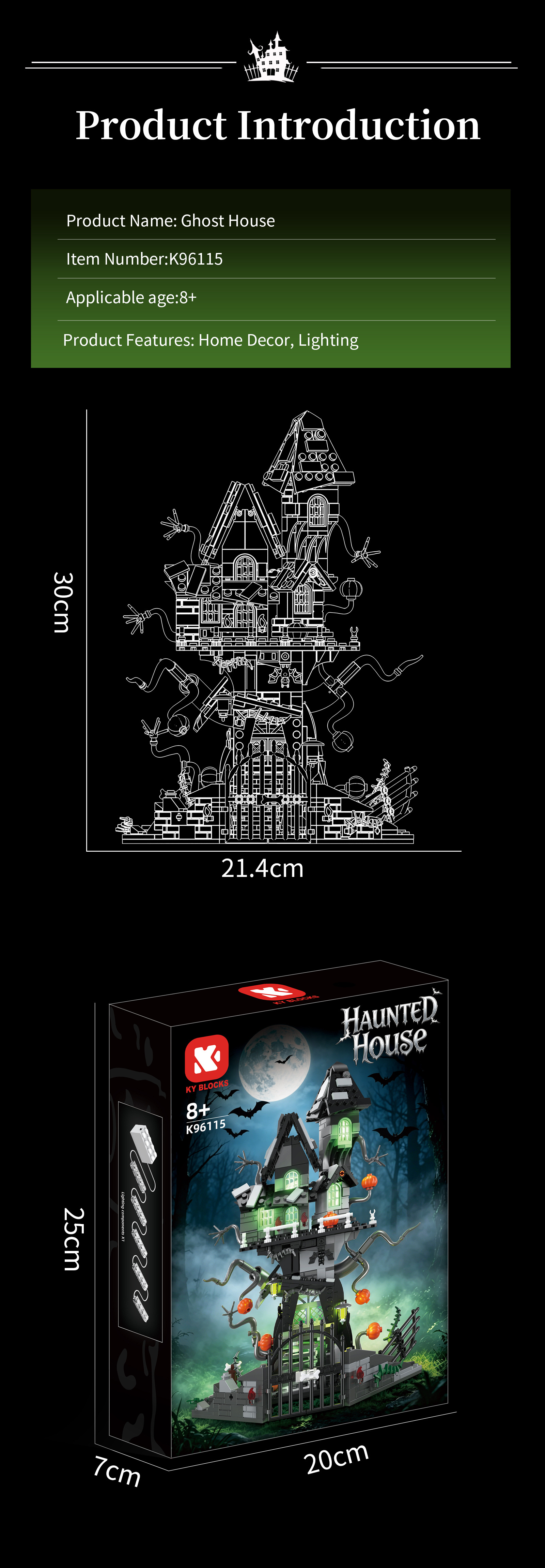 Halloween Pumpkin Haunted House Building Blocks