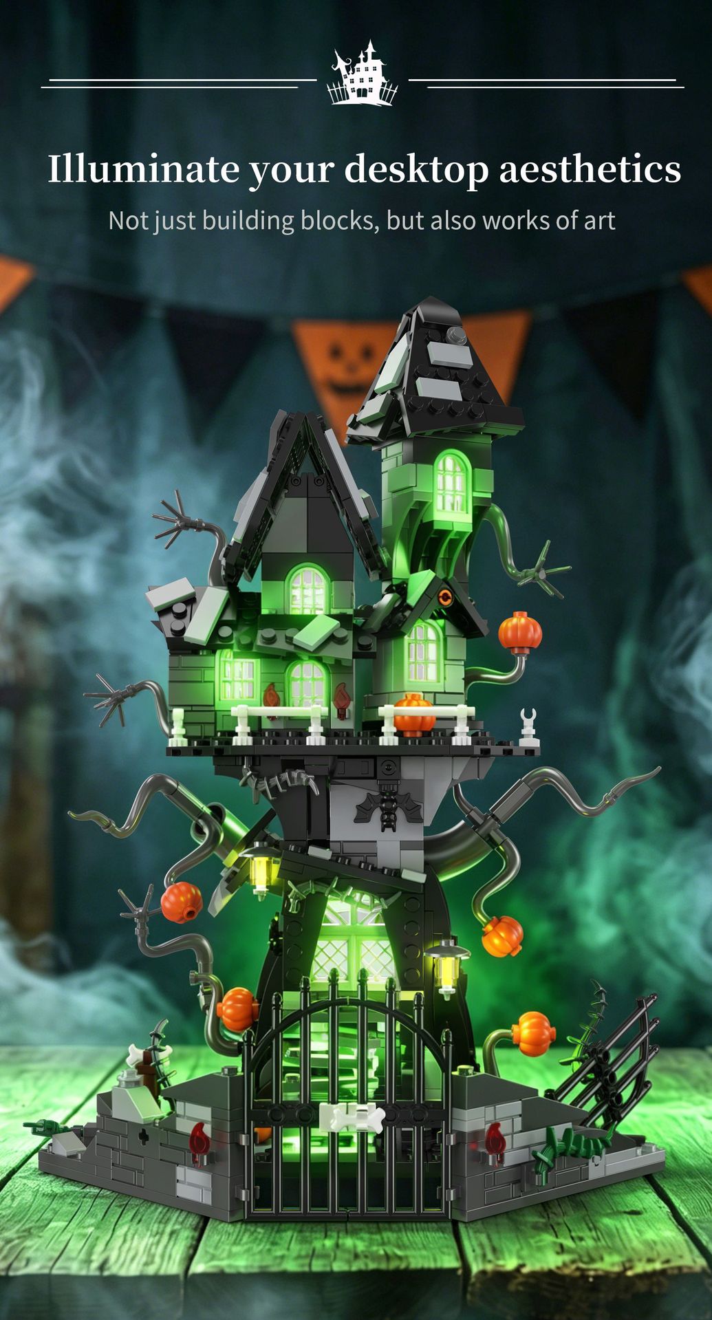 Halloween Pumpkin Haunted House Building Blocks