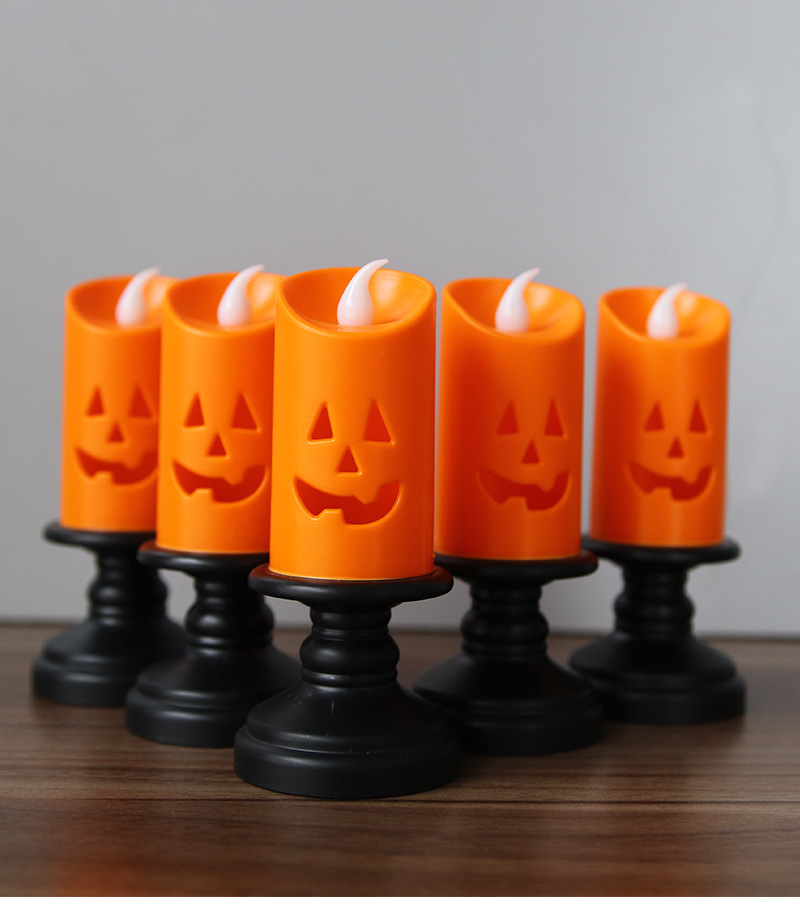 Halloween pumpkin candlestick