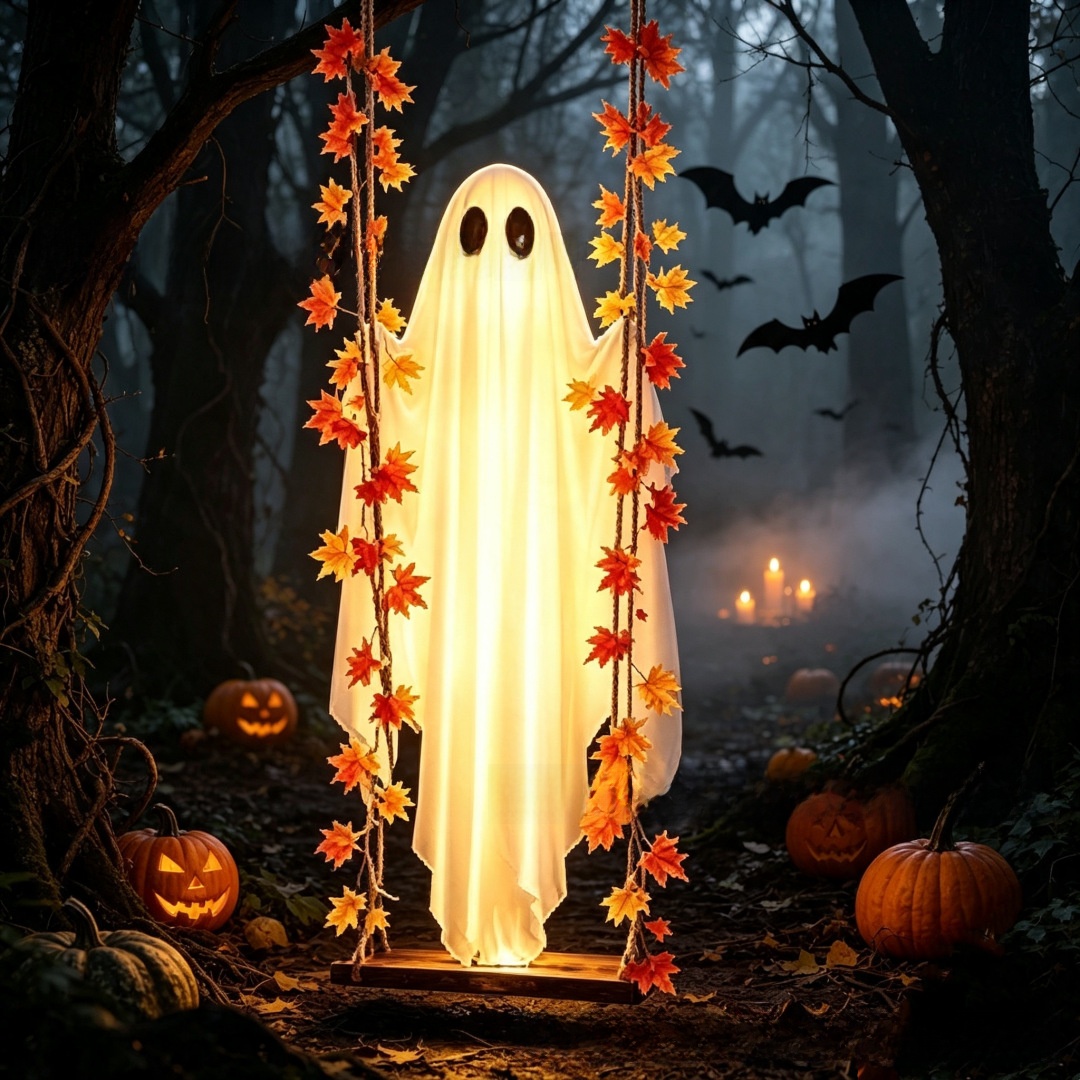 Halloween Hanging Ghost Swing Decoration