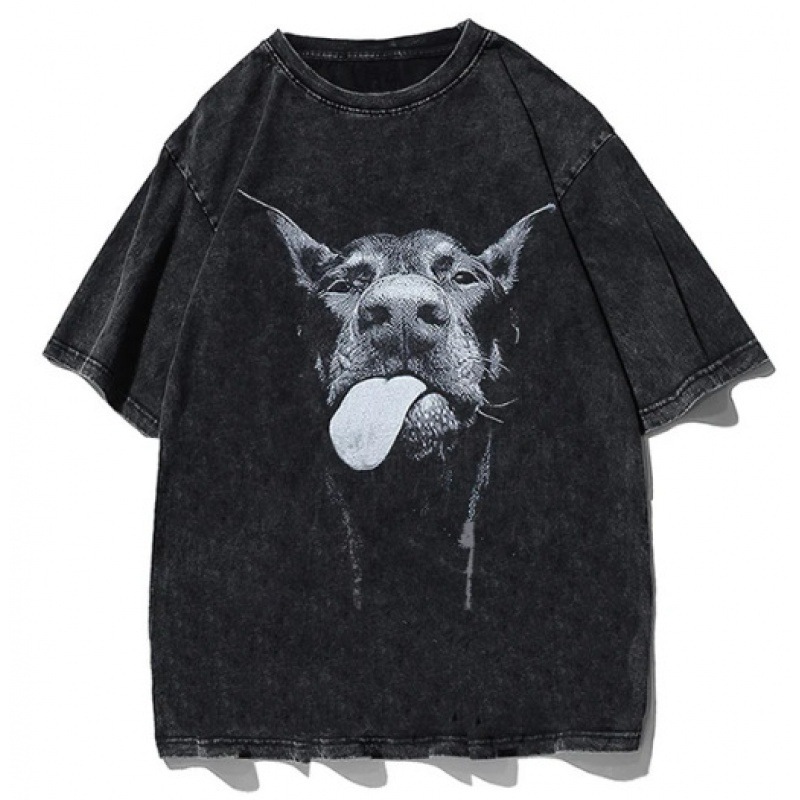 Gothic wing print men's mesh t-shirt