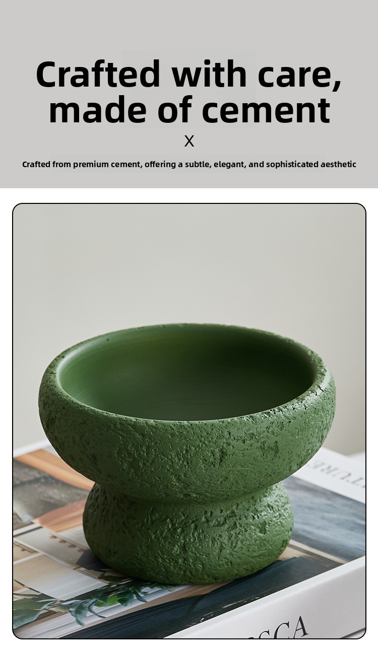 Decorative Cement Candle Cup with Volcanic Stone Base detail image 8