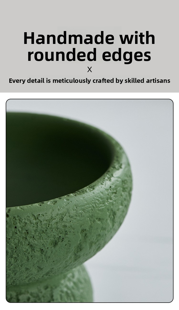 Decorative Cement Candle Cup with Volcanic Stone Base detail image 6