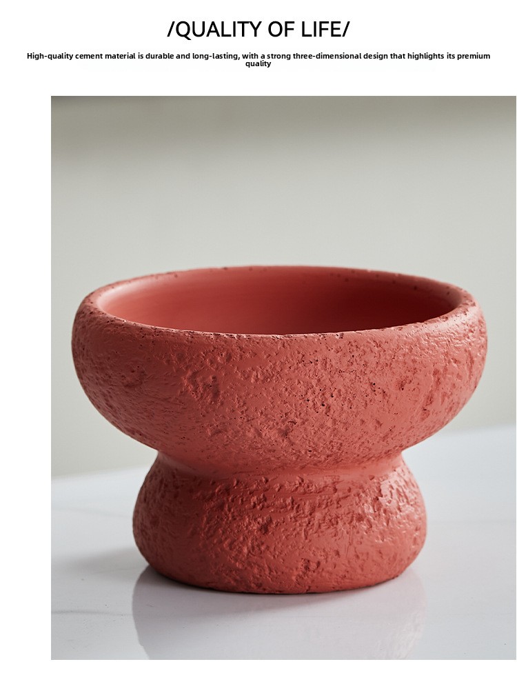 Decorative Cement Candle Cup with Volcanic Stone Base detail image 12