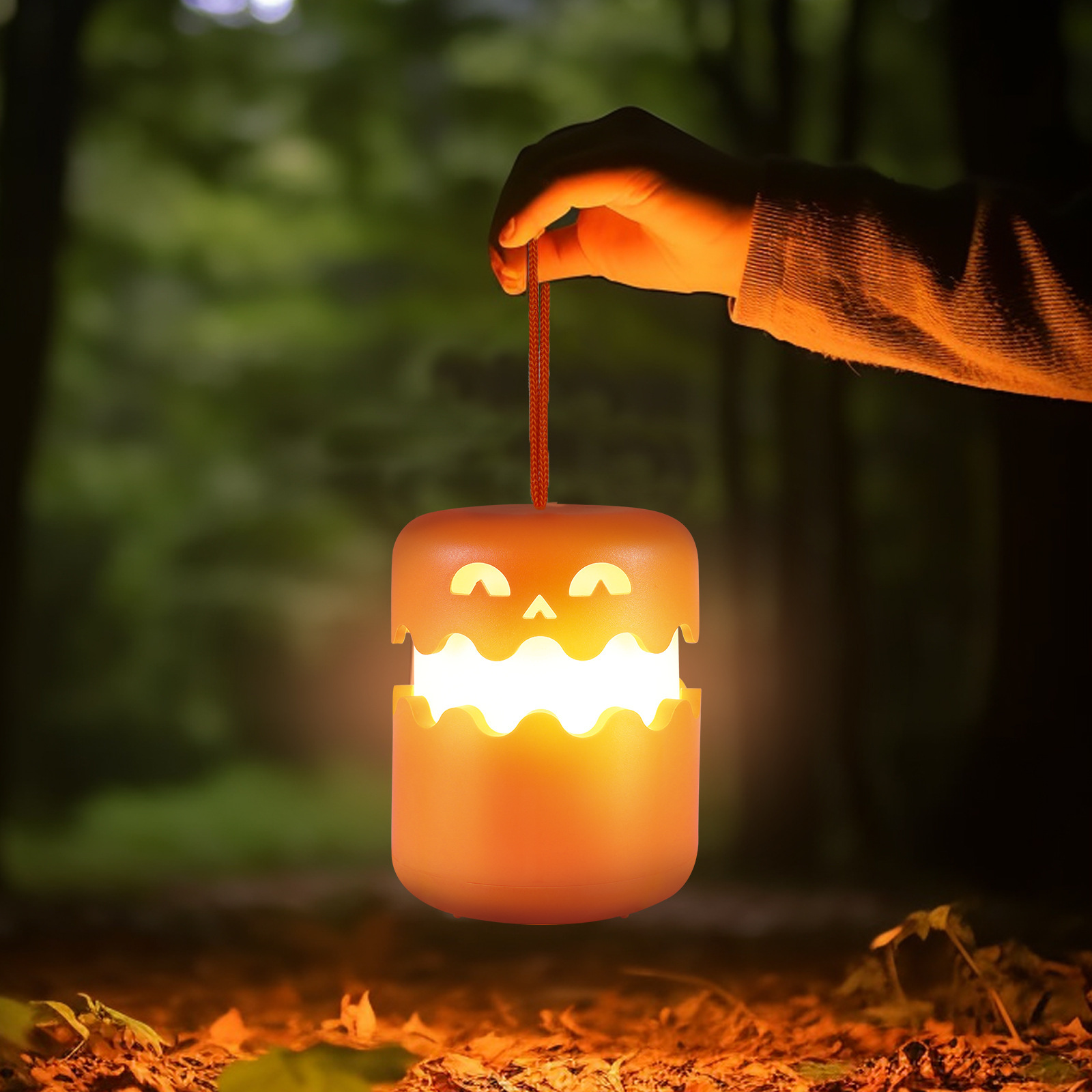 Pumpkin night light as Halloween table décor
